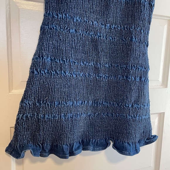 Smocked Denim Mini Dress - Picture 6 of 6